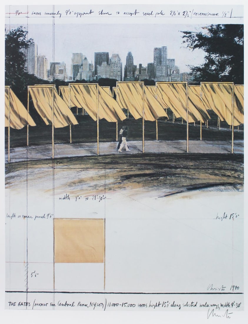 Christo - The Gates Project for Central Park: Artist: Christo Title: The Gates Project for Central Park Year: 1986 Dimensions: 33 1/2in. by 27in. Edition: From the Rare Limited Edition Publisher: Nouvelles