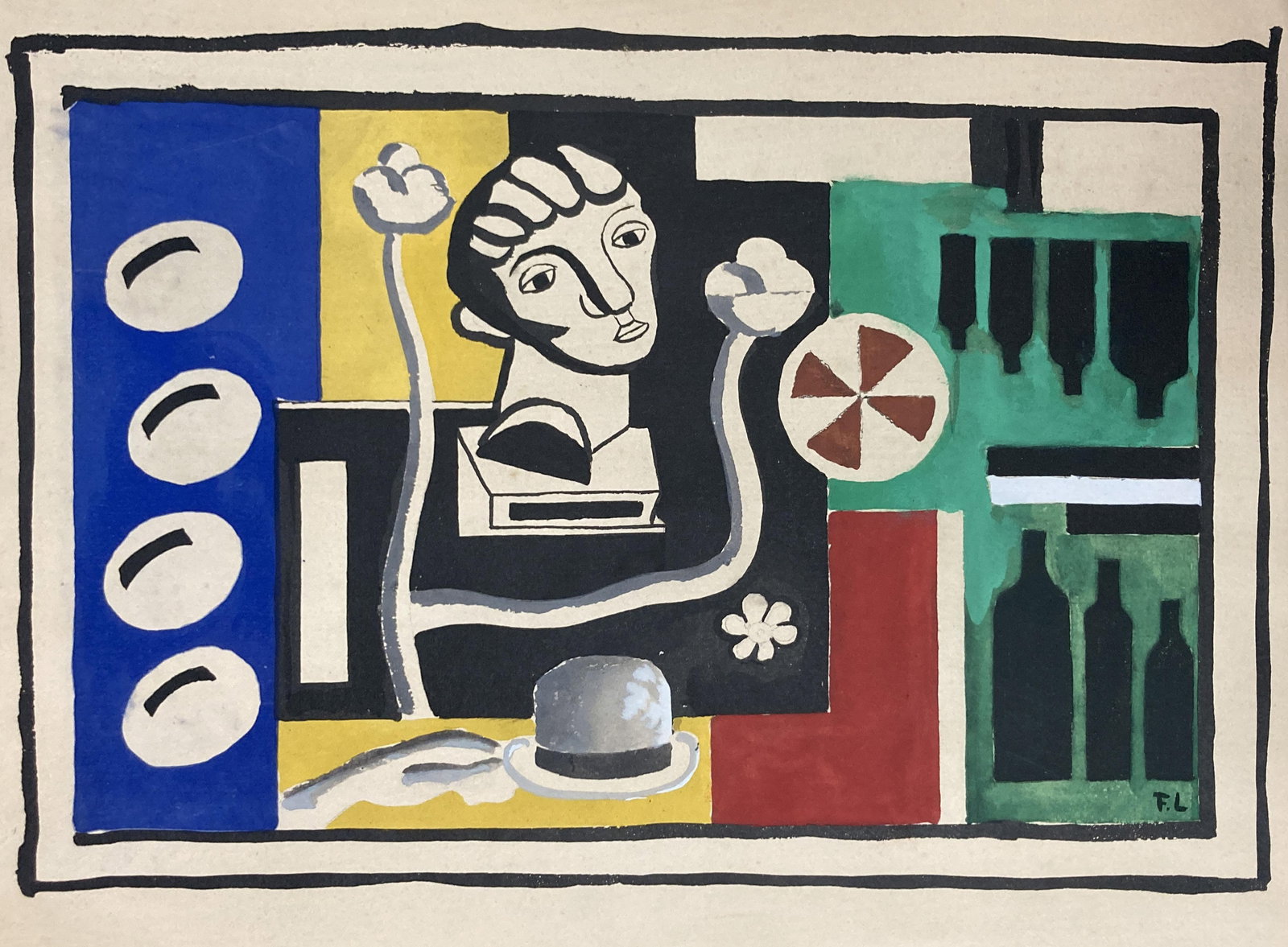 Fernand Leger - Nature morte au buste: Artist: Fernand Leger Title: Nature morte au buste Year: 1959 Dimensions: 20.25in. by 15.25in. Edition: From the rare limited edition of 300 Publisher: Au Vent