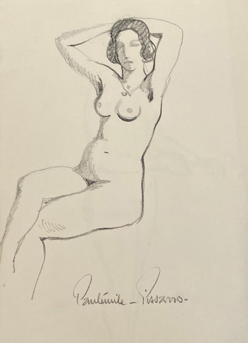 Paul-Emile Pissarro - Les Deux Bras Au-dessus de la: Artist: Paul-Emile PissarroTitle: Les Deux Bras Au-dessus de la teteYear: 12 5/8Dimensions: 12 5/8in. by 9 1/4in.Edition: Rare one-of-a-kind unique work of artMedium: Original graphite on