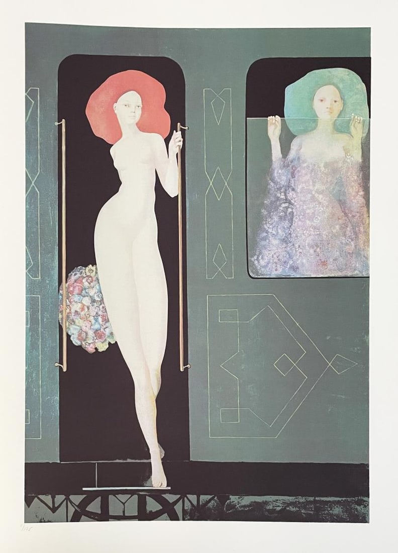 Leonor Fini - Lecon de Closion: Artist: Leonor FiniTitle: Lecon de ClosionYear: 1976Dimensions: 26 3/4in. by 20 1/2in.Edition: From the rare limited edition of 175Publisher: Editions Du TamanoirSuite: La Lecon de FeliniteMedium: