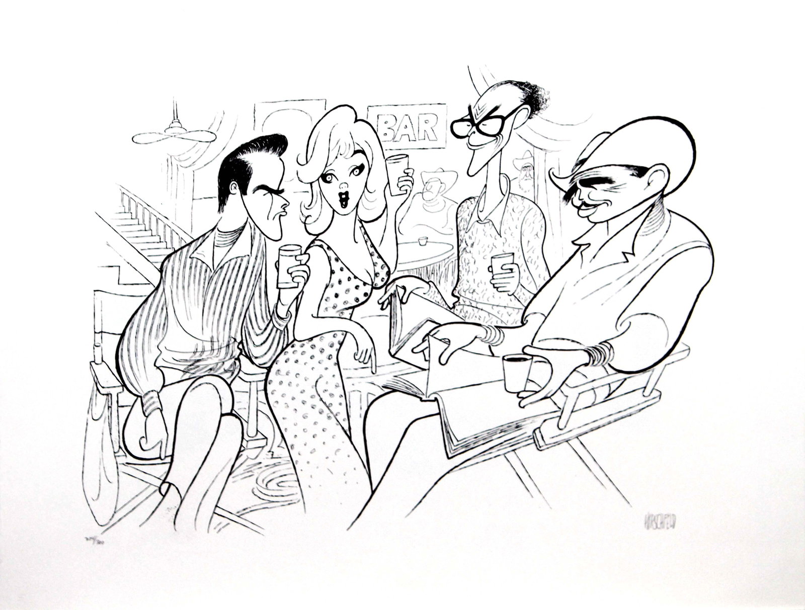 Al Hirschfeld - The Misfits: Artist: Al HirschfeldTitle: The MisfitsYear: 1999Dimensions: 19in. by 25in.Edition: 204 from the limited edition of 300Medium: Original lithograph on paperCondition: ExcellentSignature Details: Hand