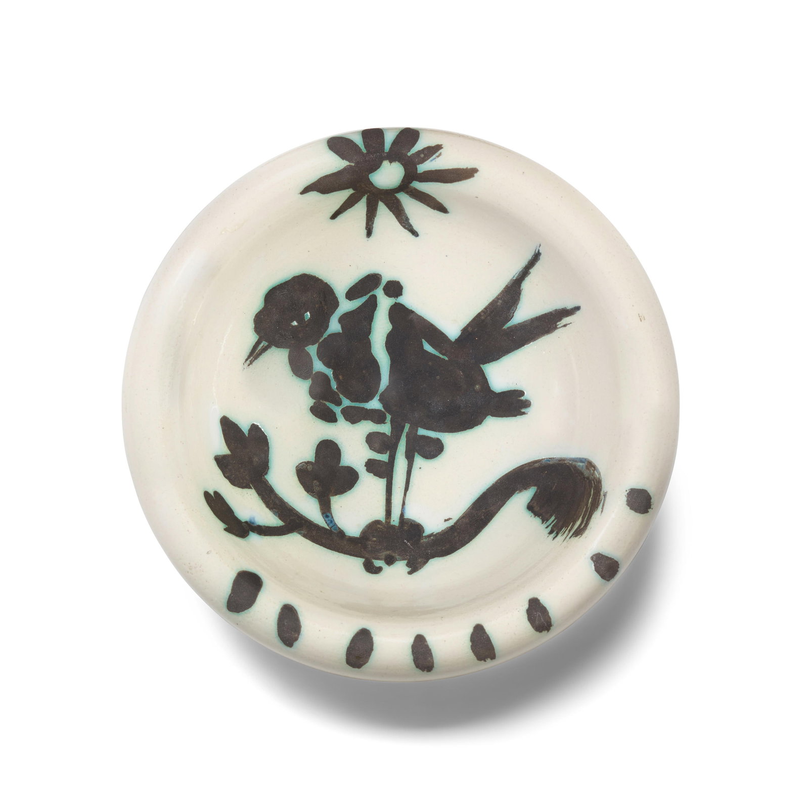 Pablo Picasso - Bird Under the Sun: Artist: Pablo PicassoTitle: Bird Under the SunYear: 1952Dimensions: 6in. by in.Edition: From the rare limited edition of 500Medium: White earthenware clay oxidized paraffin decoration white