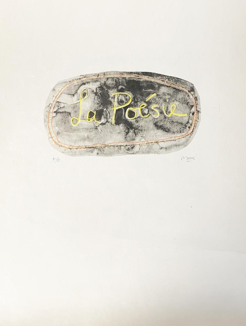 Henry Moore - La Poesie: Artist: Henry Moore Title: La Poesie Year: 1976 Dimensions: 30 1/8in. by 22 1/2in. Edition: From the rare limited printers proof edition Suite: La Poesie
