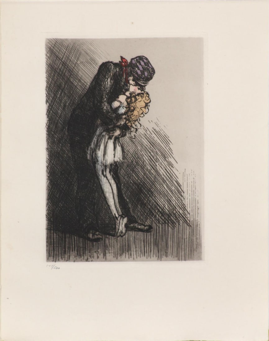 Louis Icart - The Kiss from "L'ingenue Libertine": Artist: Louis Icart Title: The Kiss from "L'ingenue Libertine" Year: 1926 Dimensions: 9.75in. by 12.75in. Edition: From the rare limited edition of 500 Suite: L'ingenue Libertine Medium: Original