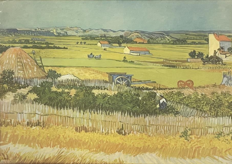 Vincent van Gogh (After) - The Harvest: Artist: Vincent van Gogh (After) Title: The Harvest Dimensions: 21in. by 16in. Edition: From the rare limited edition Publisher: Atelier Mourlot Paris Medium: High Quality Print Reproduction on Paper