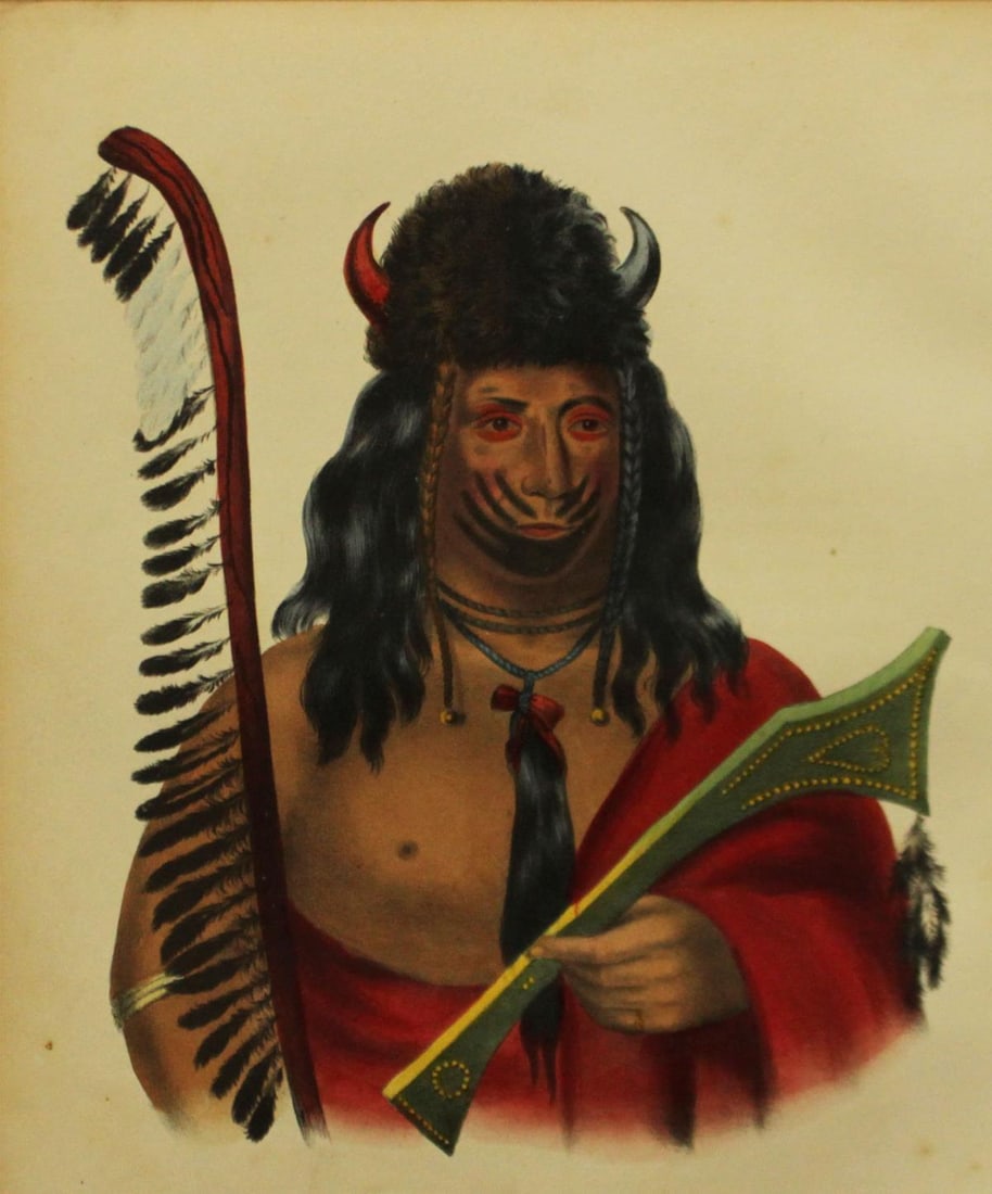 Charles Bird King - Kish Ke Kosh A Fox Brave: Artist: Charles Bird King Title: Kish Ke Kosh A Fox Brave Year: 1858 Dimensions: 10 1/2in. by 6 3/4in. Edition: From the rare limited edition Publisher: D. Rice