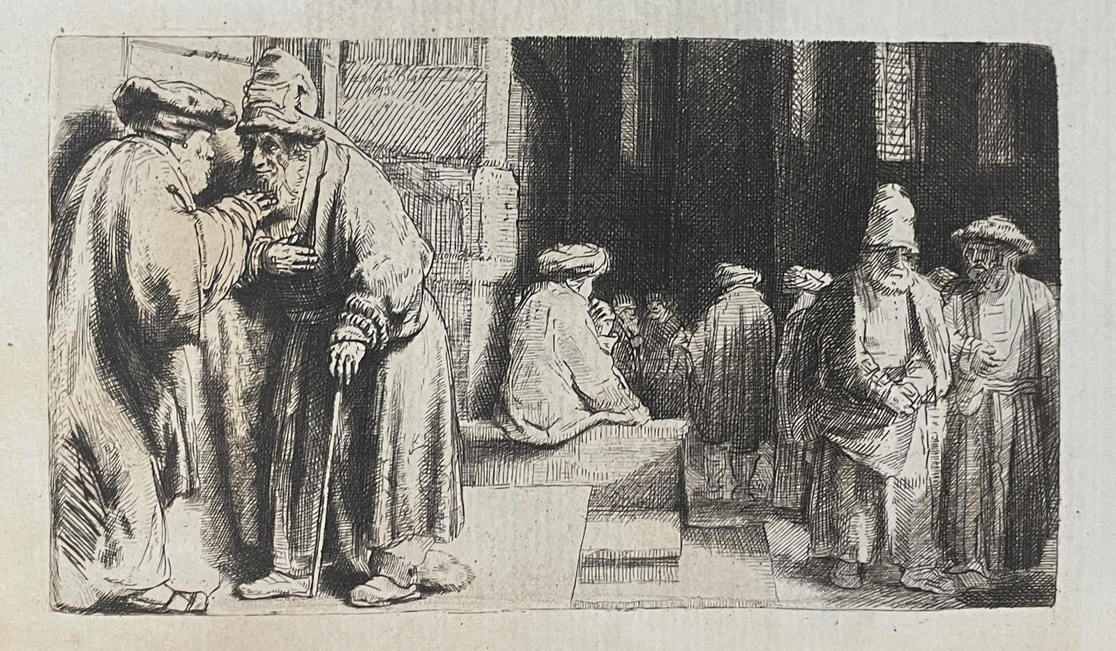 Rembrandt van Rijn (After) - A Jews Synagogue: Artist: Rembrandt van Rijn (After) Title: A Jews Synagogue Year: c. 1880 Dimensions: 12 1/2in. by 17 1/4in. Edition: From the rare limited edition Publisher: A. Quantin 7 Rue Saint-benoit Paris
