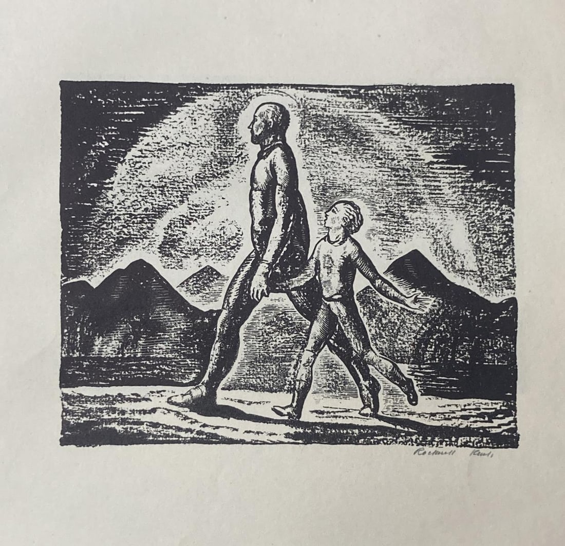 Rockwell Kent - Father and Son: Artist: Rockwell Kent Title: Father and Son Dimensions: 15.5in. by 11.5in. Edition: From the rare limited edition Medium: Wood engraving on japon paper Condition:</