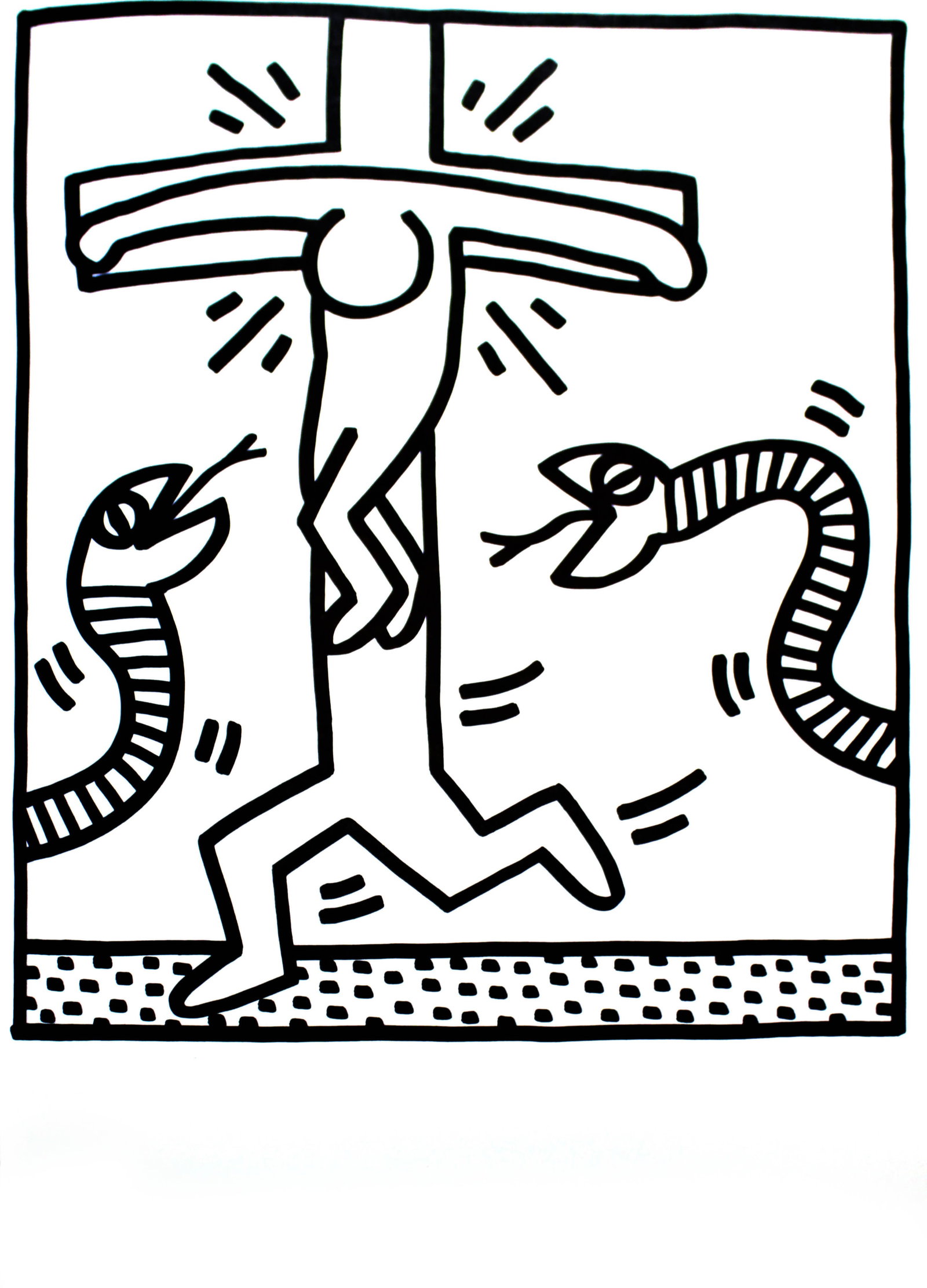 Keith Haring - Run Away (from Lucio Amelio Suite): Artist: Keith Haring Title: Run Away (from Lucio Amelio Suite) Year: 1983 Dimensions: 18.5in. by 13in. Edition: From the rare limited edition of 300 Publisher: