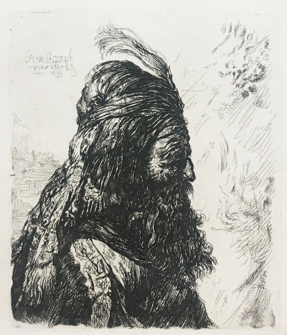Rembrandt van Rijn (After) - Third Oriental Head: Artist: Rembrandt van Rijn (After) Title: Third Oriental Head Year: 1883 Dimensions: 6 3/16in. by 5 1/4in. Edition: From the rare limited edition of 500 Publisher: A Levy Paris Suite: L Oeuvre