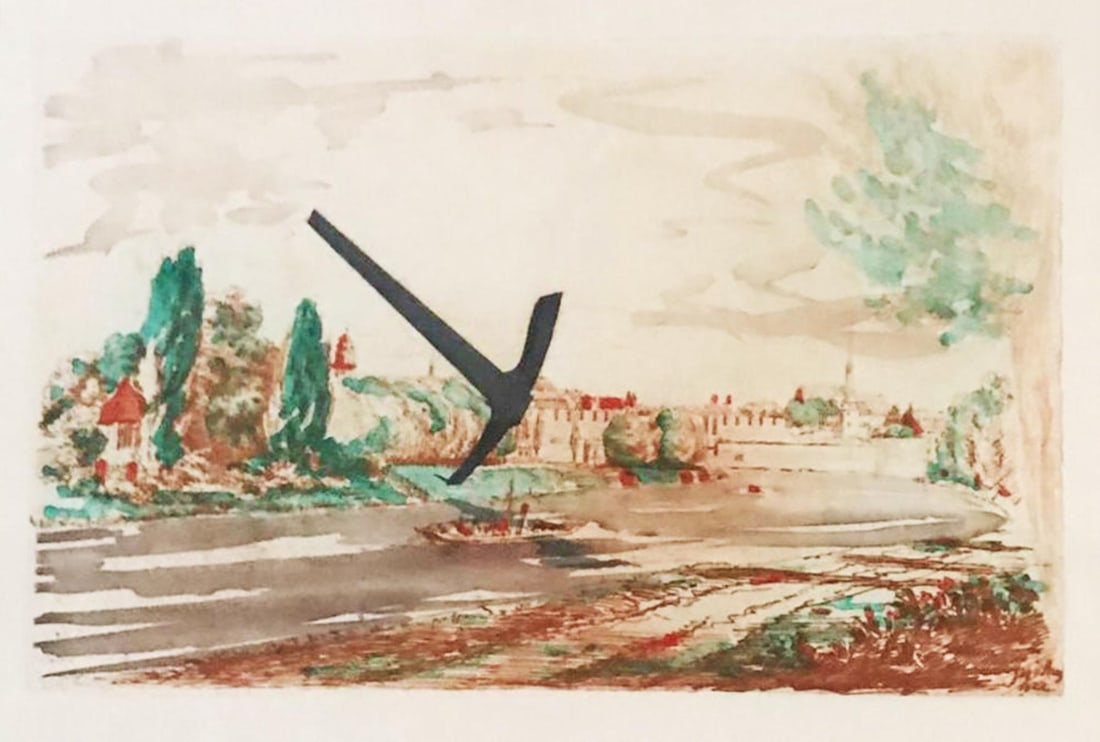 Claes Oldenburg - Pick-Axe Superimposed on a Drawing of Site by EL Grimm: Artist: Claes Oldenburg Title: Pick-Axe Superimposed on a Drawing of Site by EL Grimm Year: 1991 Dimensions: 20in. by 27 1/2in. Edition: From the rare limited edition of 25 Publisher: Brooke