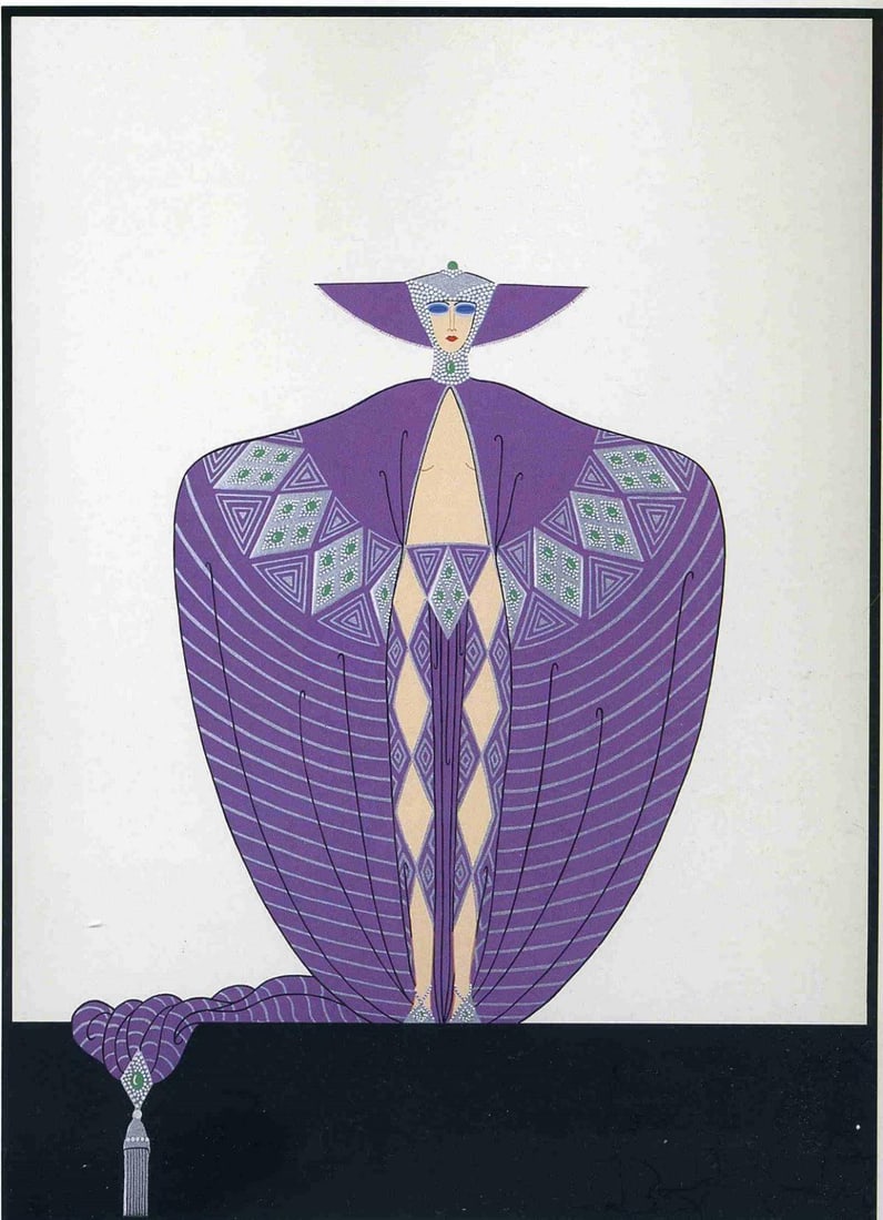 Erte - La Somptueuse: Artist: Erte Title: La Somptueuse Year: 1986 Dimensions: 20in. by 14in. Edition: From the Rare Limited Edition of 300 Medium: Serigraph on Paper Sign