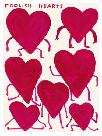 David Shrigley - Foolish Hearts: Artist: David Shrigley Title: Foolish Hearts Year: 2023 Dimensions: 23 5/8 x 31 1/2 in. Edition: From the Rare Limited Edition Publisher: Shrig Shop