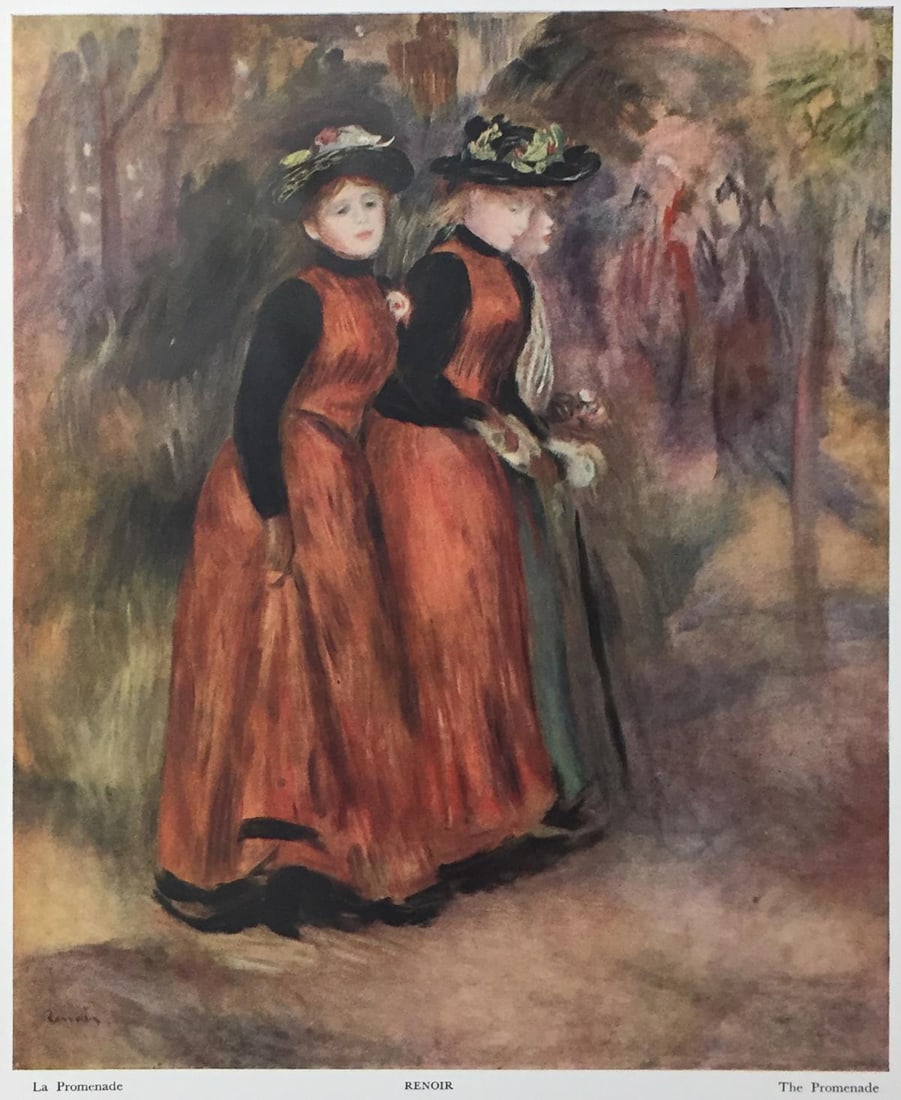 Pierre-Auguste Renoir (after) - La Promenade: Artist: Pierre-Auguste Renoir (after) Title: La Promenade Year: 1938 Dimensions: 14in. by 10 1/2in. Weight: 0 Edition: From the rare limited edition Suite: Verve Vol. 1 No. 3 Medium: Offset