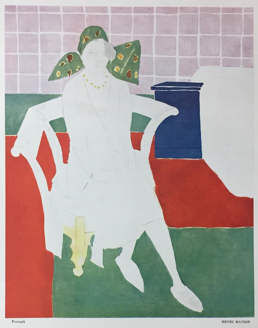 Henri Matisse - Portrait: Artist: Henri Matisse Title: Portrait Year: 1938 Dimensions: 14in. by 10 1/2in. Weight: 0 Edition: From the rare limited edition Suite: Verve Vol. 1 No. 3 Medium: Original lithograph in colors on