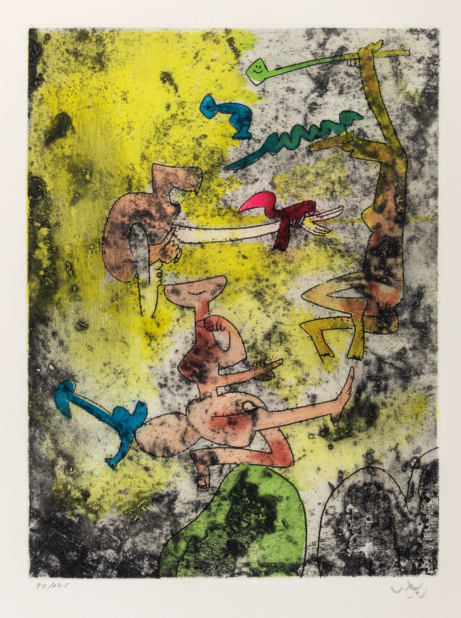 Roberto Matta - Untitled (from Centre Noeuds): Artist: Roberto Matta Title: Untitled (from Centre Noeuds) Year: 1974 Dimensions: 23 3/4 x 17 1/2 in. Edition: 90 from the limited edition of 125 Publisher: co-published by Editions Alexander Kahan,
