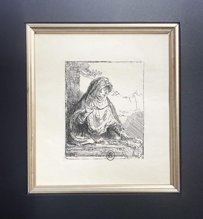 Rembrandt van Rijn (after) - The Virgin with the Instruments of Passion: Artist: Rembrandt van Rijn (after) Title: The Virgin with the Instruments of Passion Year: 1880 Dimensions: 14 1/2in. by 15 1/4in. Edition: From the rare limited edition Suite: The Work of Rembrandt