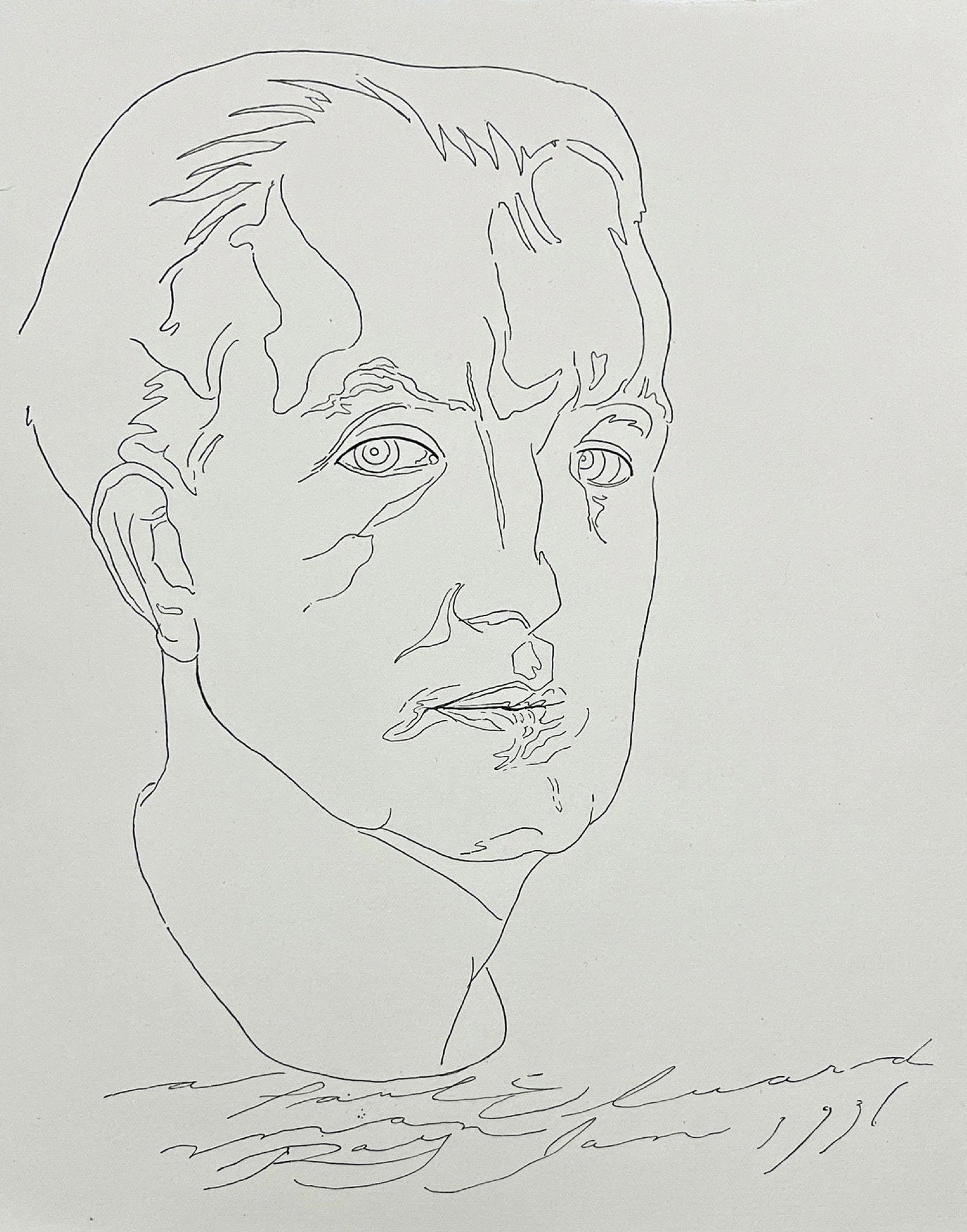 Man Ray - Untitled (Man's Head): Artist: Man Ray Title: Untitled (Man's Head) Year: 1937 Dimensions: 11 x 8 3/4 in. Edition: From the Rare Limited Edition Publisher: Jean Bucher Paris Suite: Les Mains Libres Medium: Lithograph on