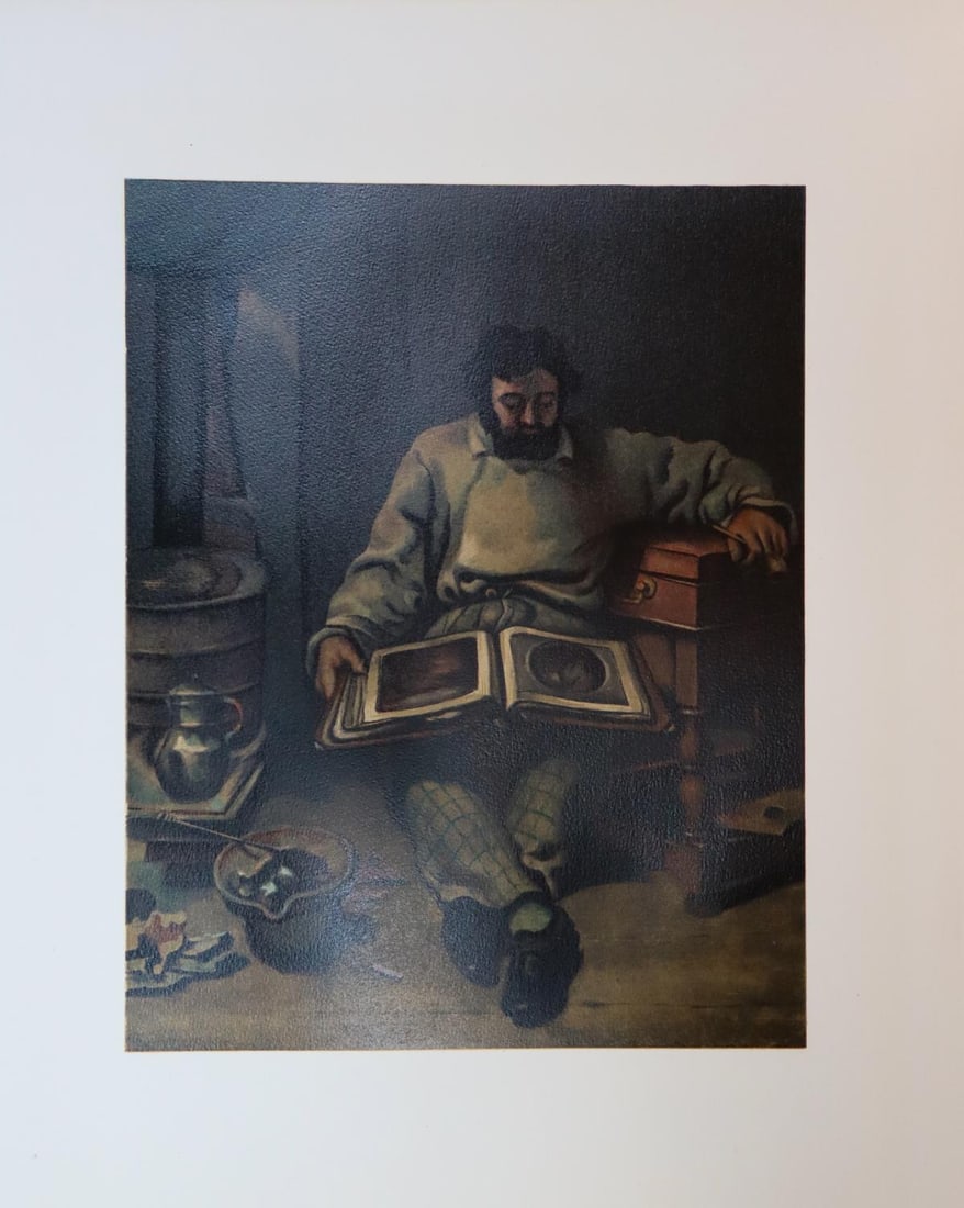 Gustave Corbet - Marc Trapadoux Examinant un livre(After): Artist: Gustave Corbet Title: Marc Trapadoux Examinant un livre D'Estampesl Dimensions: 23.62in. by 30in. Edition: From the rare limited edition Suite: From the Les Realistes Lyriques portfolio