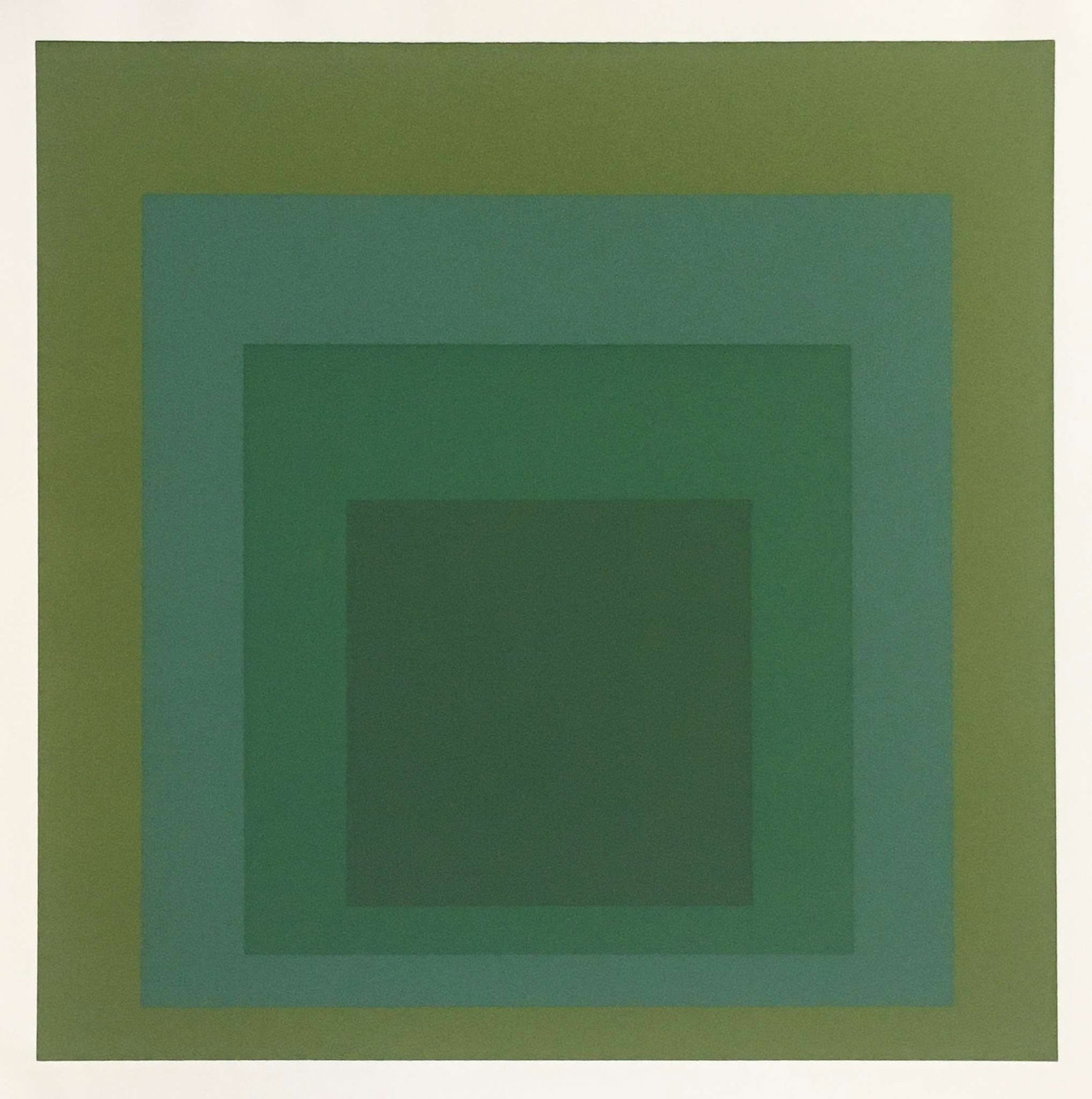 Josef Albers - Untitled from ""White Line Squares"" Portfolio: Artist: Josef Albers Title: Untitled from ""White Line Squares"" Portfolio Year: 1966 Dimensions: 7 1/2 x 7 1/2 in. Edition: From the limited edition Suite: White Line Squares Medium: Lithograph on