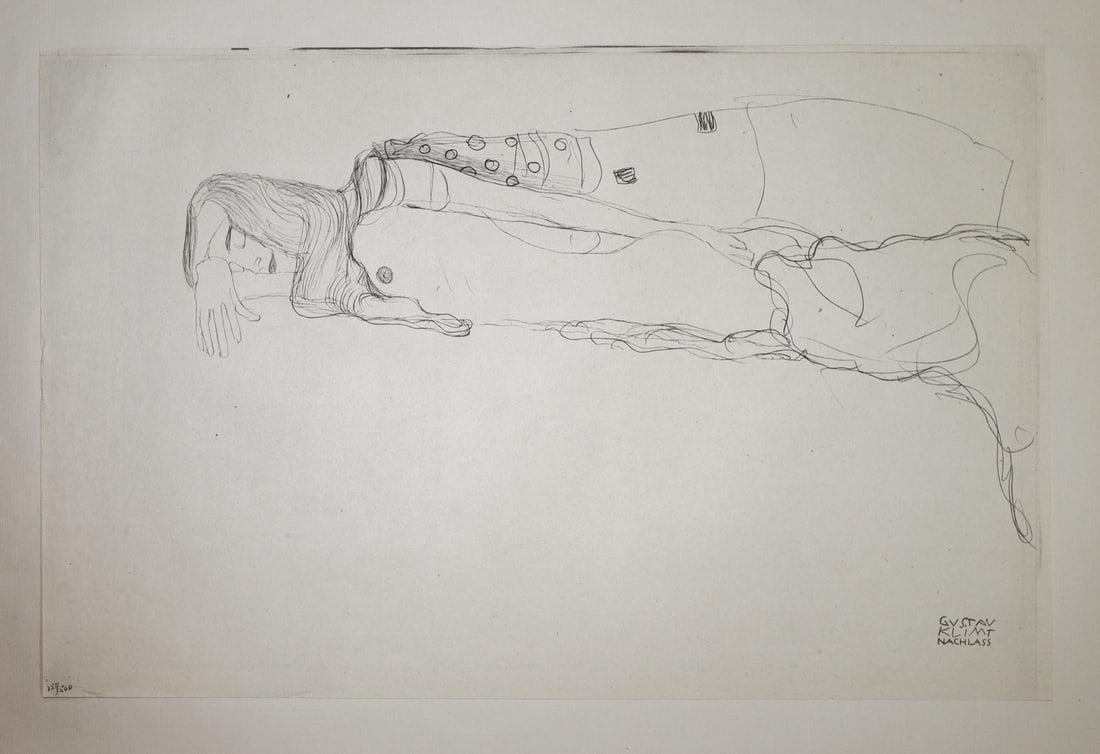 Gustav Klimt (After) - Untitled 3: Artist: Gustav Klimt (After) Title: Untitled 3 Year: 1919 Dimensions: 15in. by 22in. Edition: Number 410 from the rare limited edition of 500 Publisher: Gilhofer & Ranschburg Wien Suite: