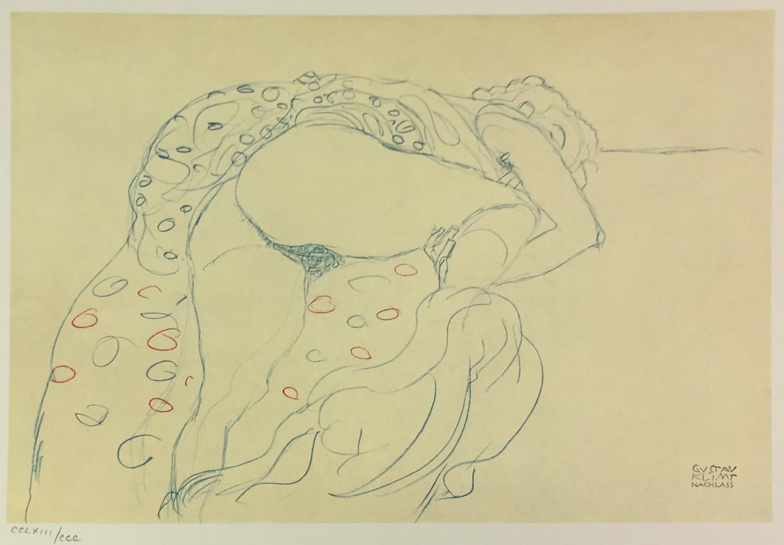 Gustav Klimt - Untitled Study (XXII) (After): Artist: Gustav Klimt Title: Untitled Study (XXII) Year: 1980 Dimensions: 16in. by 12in. Edition: From the Rare Limited Edition of CCC Publisher: Mazzotta