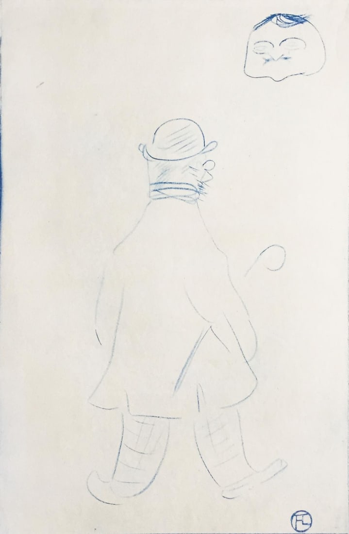 Henri Toulouse-Lautrec (After) - Man and Floating Head: Artist: Henri Toulouse-Lautrec (After) Title: Man and Floating Head Year: 1930 Dimensions: 12in. by 17in. Edition: V from the rare limited edition of X Publisher:<