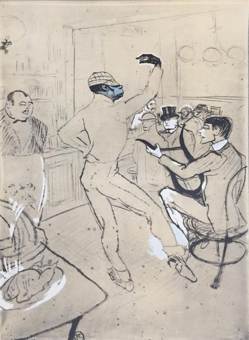 Henri Toulouse-Lautrec (After) - Chocolat Dancer: Artist: Henri Toulouse-Lautrec (After) Title: Chocolat Dancer Year: 1930 Dimensions: 12in. by 17in. Edition: V from the rare limited edition of X Publisher: Che