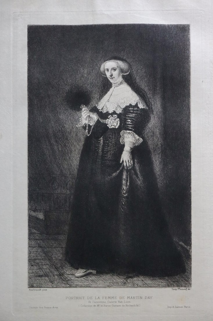 Rembrandt van Rijn (after) - Portrait de la femme de: Artist: Rembrandt van Rijn (after) Title: Portrait de la femme de Martin Day Year: 1880 Dimensions: 8in. by 11 1/2in. Edition: From the rare limited edition of 500