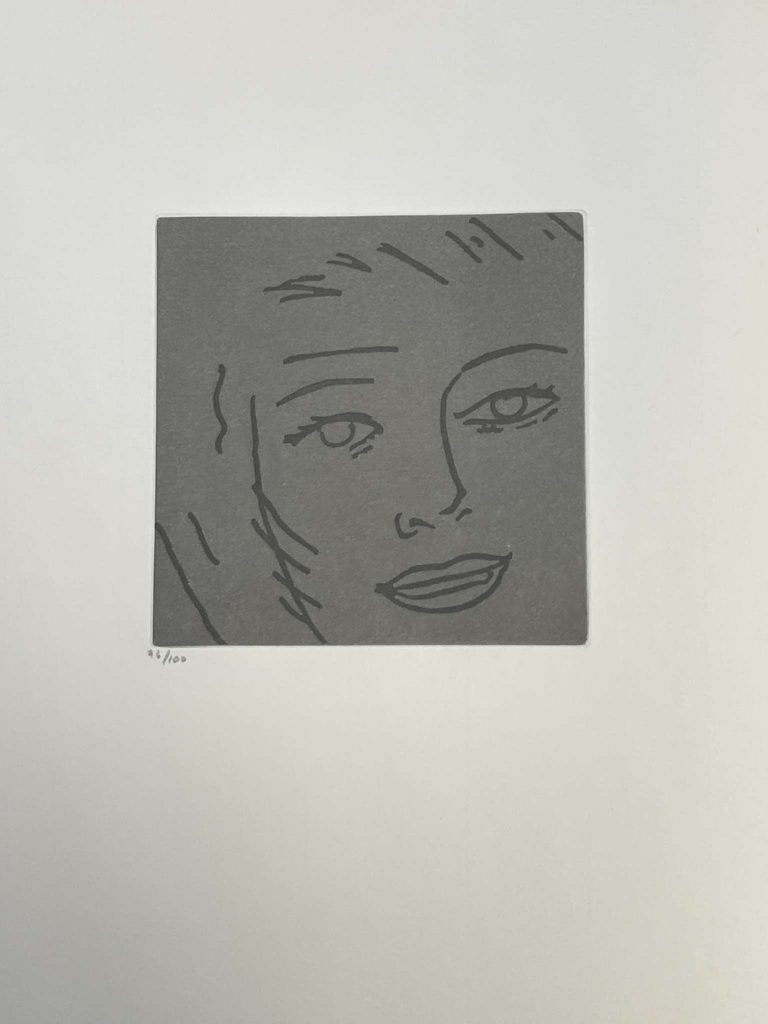 Alex Katz - Last Look: Artist: Alex Katz Title: Last Look Year: 2005 Dimensions: 9 x 12 in. Edition: From the rare limited edition of 100 Publisher: Arion Press Suite: Gloria Medium: Original Etching on paper Condition: