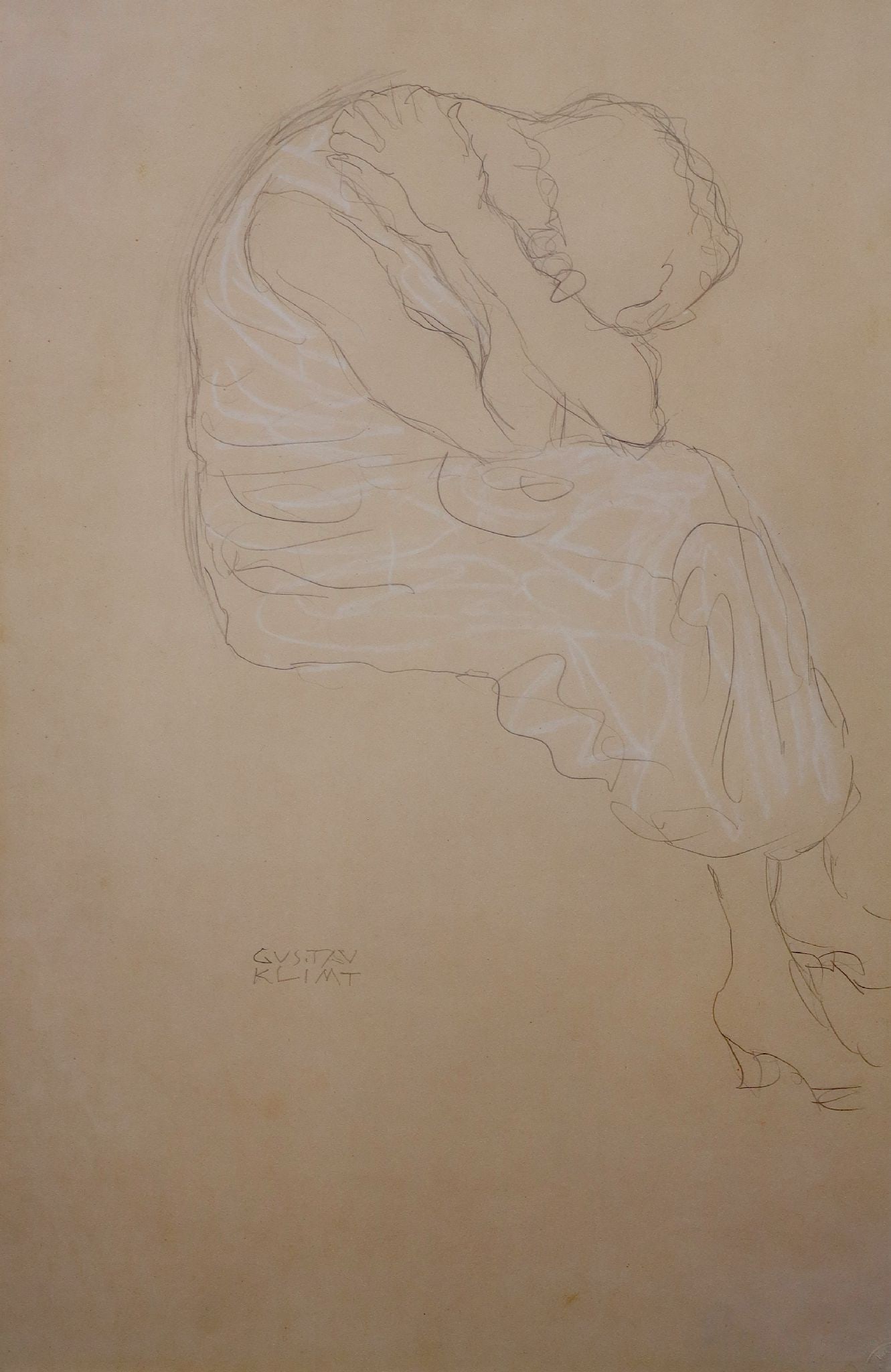 Gustav Klimt (After) - Sitzende mit Gebeugte Kopf um: Artist: Gustav Klimt (After) Title: Sitzende mit Gebeugte Kopf um Year: 1986 Dimensions: 21 1/2 x 14 1/2 in. Edition: 138 from the rare limited edition of 1000 Suite: Faksimilie der Moderne 4 Medium: