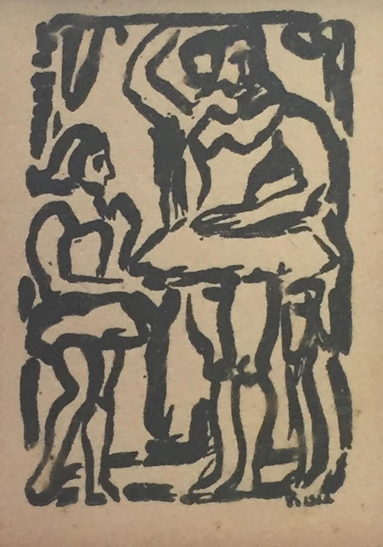 Georges Rouault - Les Ballerines: Artist: Georges Rouault Title: Les Ballerines Year: 1938 Dimensions: 2 7/8in. by 2 1/8in. Edition: From the Rare Limited Edition Publisher: Vollard Paris