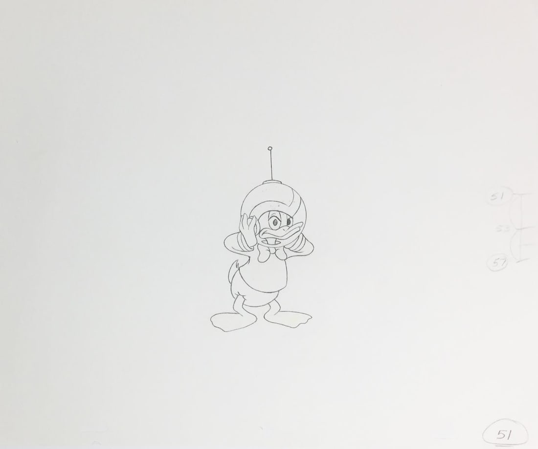 Disney - Donald Duck Roller Skating: Artist: Disney Title: Donald Duck Roller Skating Dimensions: 11in. by 12in. Edition: From the rare limited edition Publisher: Walt Disney Co. Medium: Graphite o