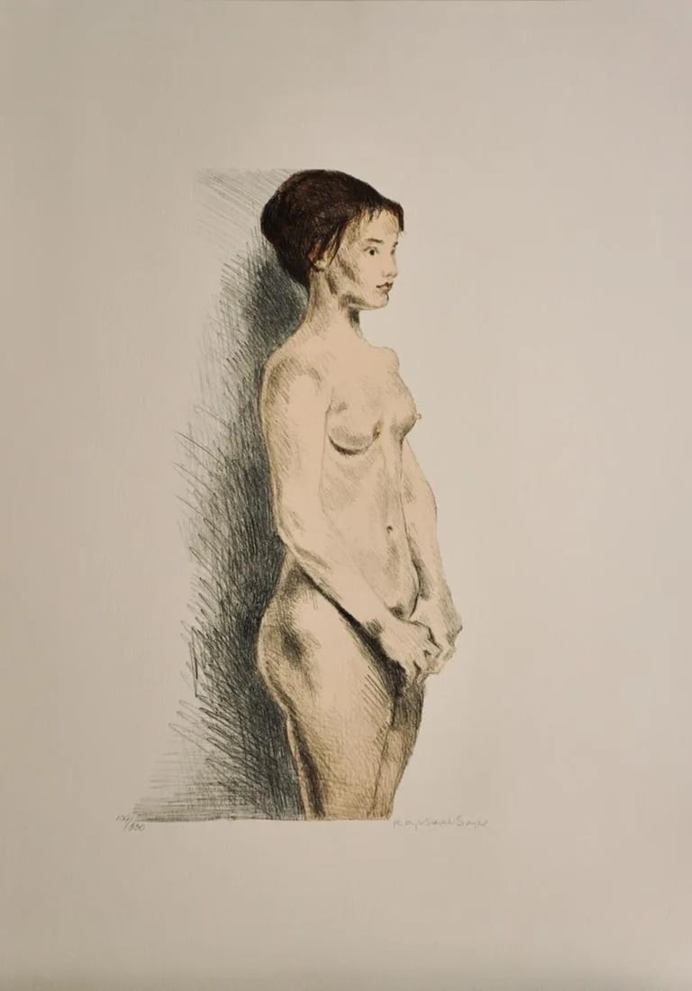 Raphael Soyer - Nude Woman: Artist: Raphael Soyer Title: Nude Woman Dimensions: 21.5in. by 29.5in. Edition: From the Rare Limited Edition of 300 Medium: Lithograph in Colors on Paper Conditio