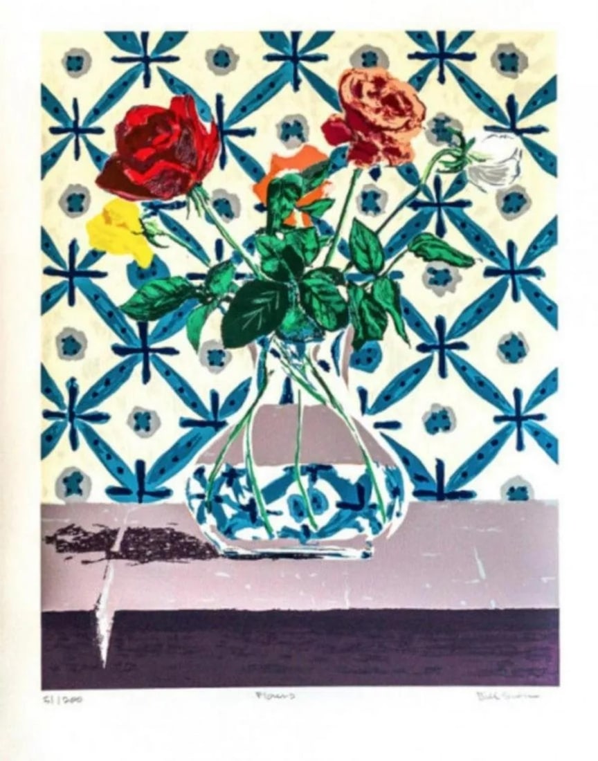 Bill Sullivan - Flowers: Artist: Bill Sullivan Title: Flowers Year: 1982 Dimensions: 30in. by 22in. Edition: From the Rare Limited Edition of 200 Medium: Serigraph in Colors Condition: Excellent Signature Details: Hand