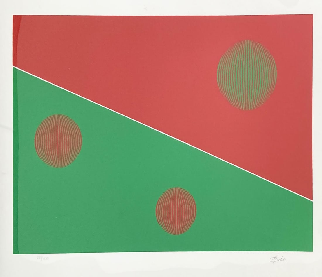 Gisela Beker - Bauhas: Artist: Gisela Beker Title: Bauhas Year: 1979 Dimensions: 21.5in. by 28in. Edition: From the rare limited edition of 300 Medium: Original Serigraph on paper Condition: Excellent Signature Details: