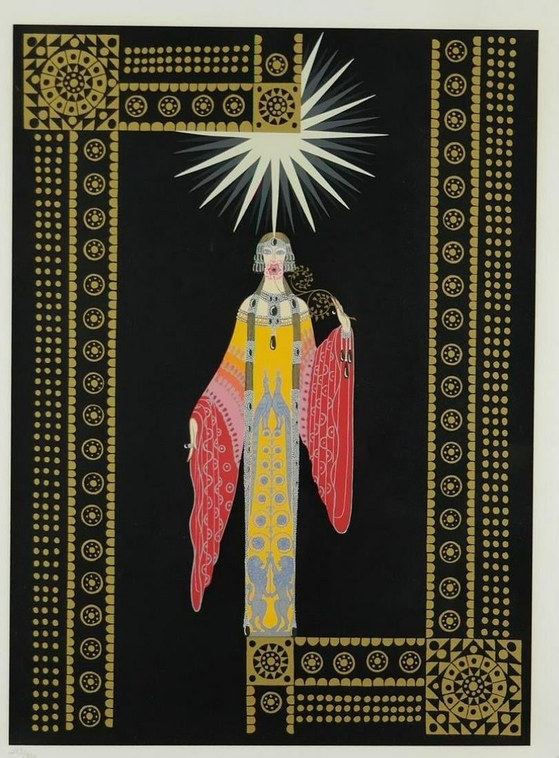 Erte - La Princesse Lointaine: Artist: Erte Title: La Princesse Lointaine Year: 1984 Dimensions: 21 5/8 x 15 13/16 in. Edition: From the rare limited edition of 300 Publisher: Kane Fine Art, Ltd Medium: Original serigraph on paper