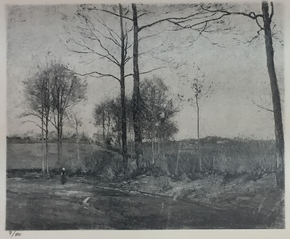 Camille Pissarro (After) - Etude a Monfoucault: Artist: Camille Pissarro (After) Title: Etude a Monfoucault Year: 1922 Dimensions: 9 3/8in. by 12 3/4in. Edition: From the Rare Limited Edition of 80 Publisher: Bernhein Jeune Medium: Offset