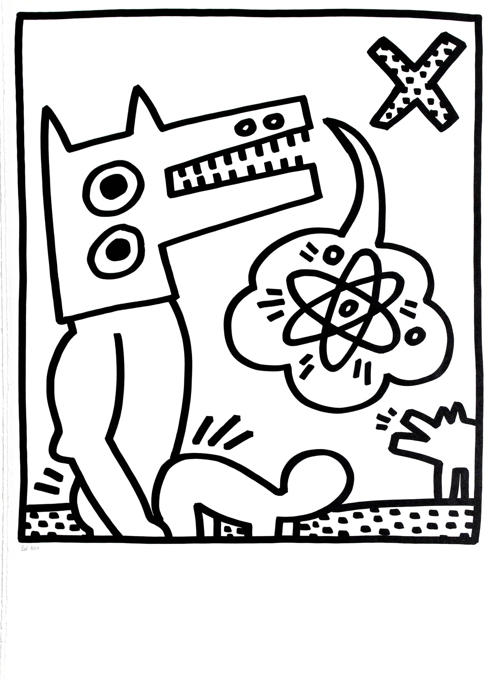 Keith Haring - Atomic Dog (from Lucio Amelio Suite): Artist: Keith Haring Title: Atomic Dog (from Lucio Amelio Suite) Year: 1983 Dimensions: 18.5in. by 13in. Edition: From the limited edition of 300 Publisher: Gal