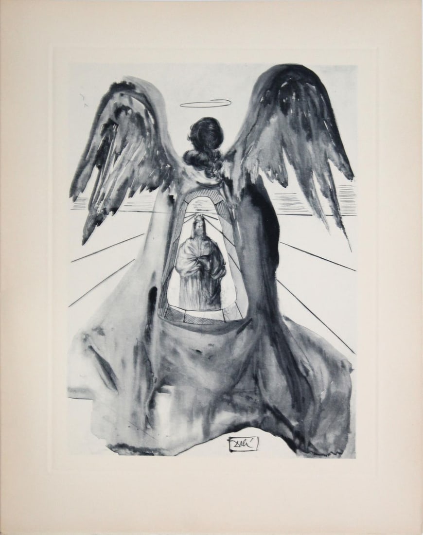 Salvador Dali - Dante Purified: Artist: Salvador Dali Title: Dante Purified Year: 1964 Dimensions: 10.25in. by 13in. Edition: From the rare limited edition of 165 in blue/gray Publisher: Les H