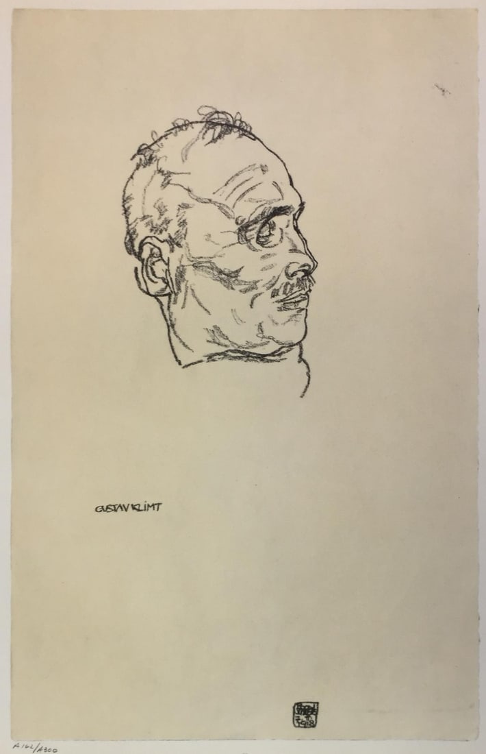 Egon Schiele (After) - Gustav Klimt on his Deathbed: Artist: Egon Schiele (After) Title: Gustav Klimt on his Deathbed Year: 1969 Dimensions: 19 3/4in. by 14 1/4in. Edition: From the Rare Limited Edition of 300 Publish