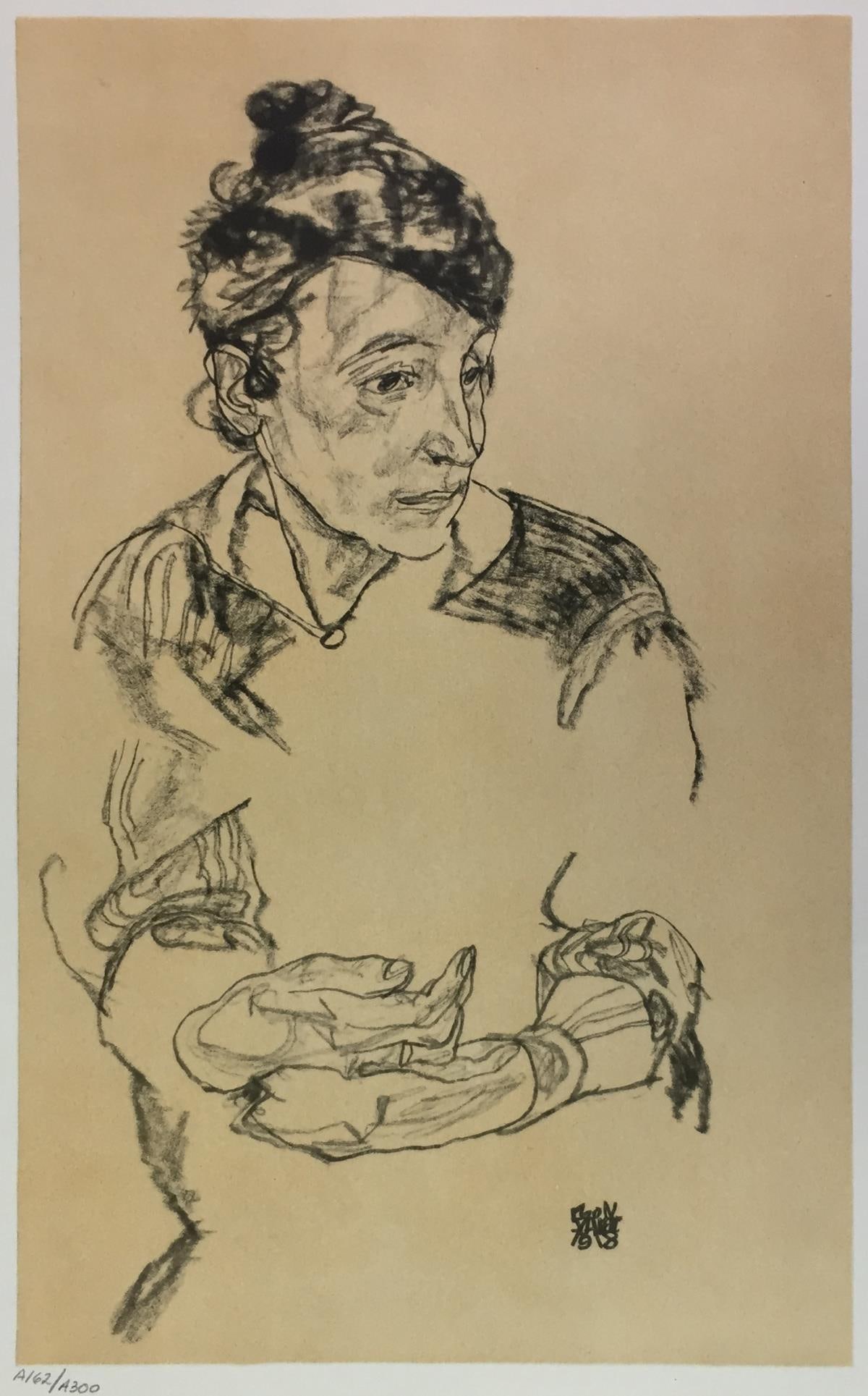 Egon Schiele (After) - Portrait of the Artist's Mother: Artist: Egon Schiele (After) Title: Portrait of the Artist's Mother Year: 1969 Dimensions: 19 3/4in. by 14 1/4in. Edition: From the Rare Limited Edition of 300 Publ