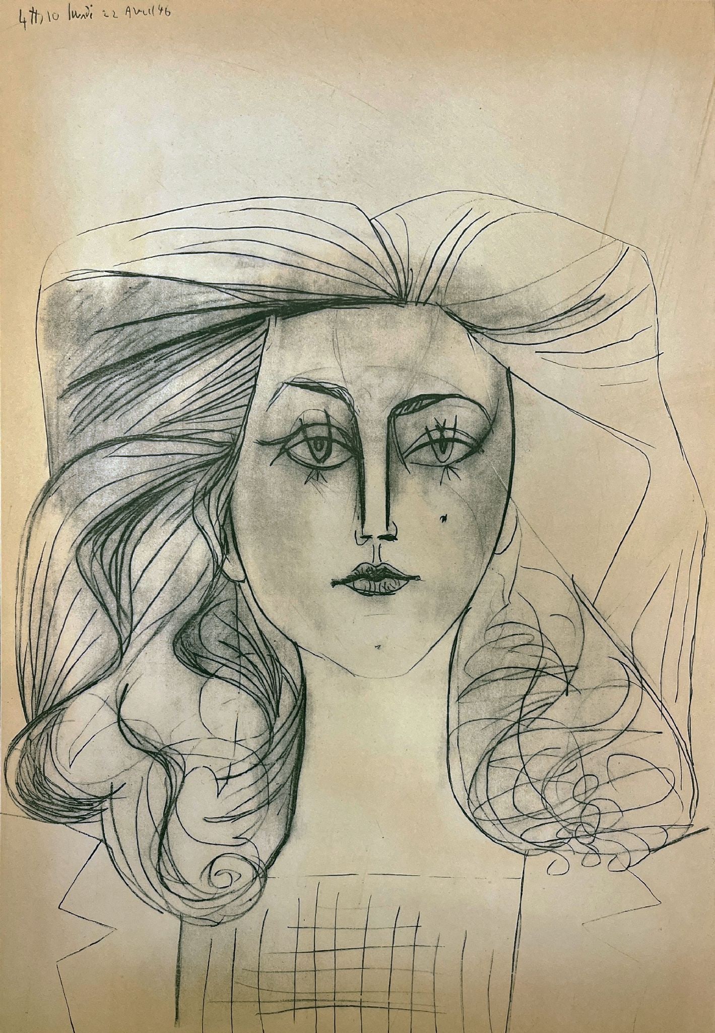 Pablo Picasso - Portrait de Francoise Gilot II: Artist: Pablo Picasso Title: Portrait de Francoise Gilot II Year: 1954 Dimensions: 11 1/4 x 14 1/2 in. Edition: From the rare limited edition of 100 Publisher: