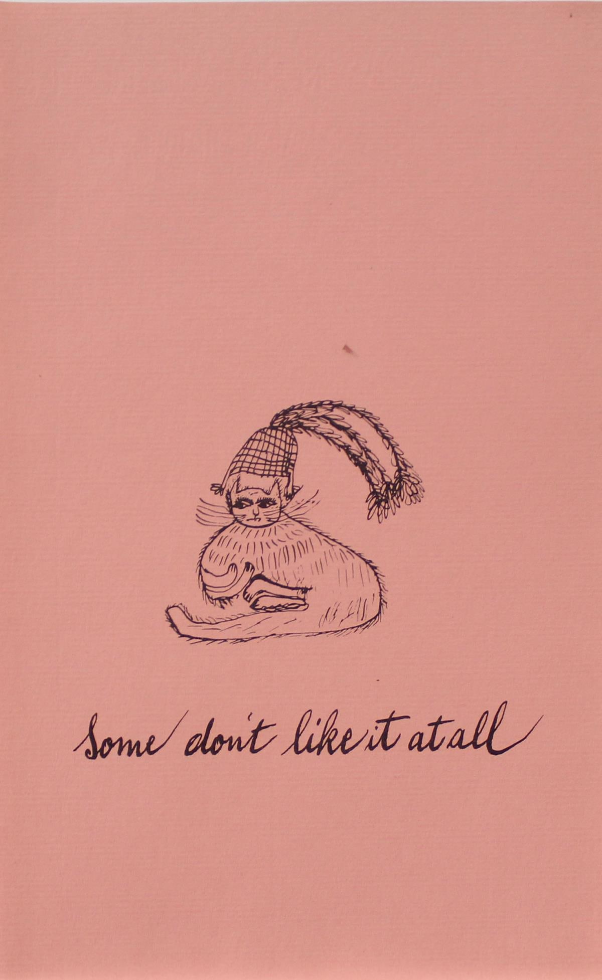 Andy Warhol - Some Dont Like it At All: Artist: Andy Warhol Title: Some Dont Like it At All Year: c. 1954 Dimensions: 5.5in. by 8.5in. Edition: From the rare limited edition Suite: Holy Cats by Andy Warhol and his mother Medium: