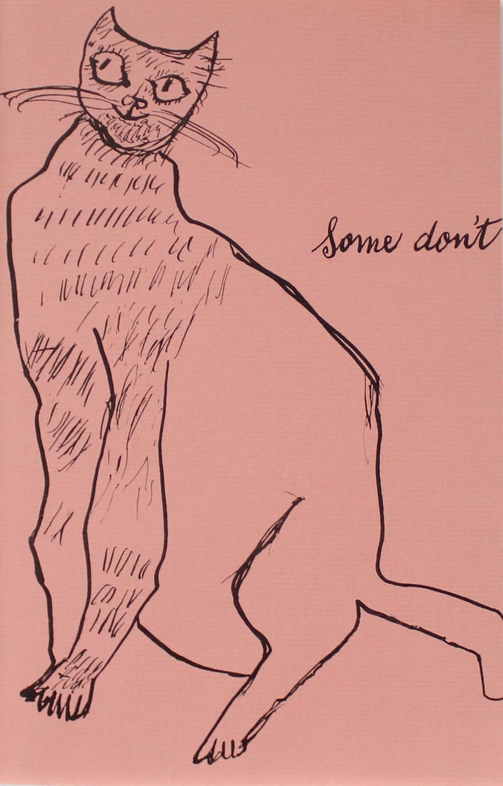 Andy Warhol - Some Don't: Artist: Andy Warhol Title: Some Don't Year: c. 1954 Dimensions: 5.5in. by 8.5in. Edition: From the rare limited edition Suite: Holy Cats by Andy Warhol and his mother Medium: Photolithograph of ink