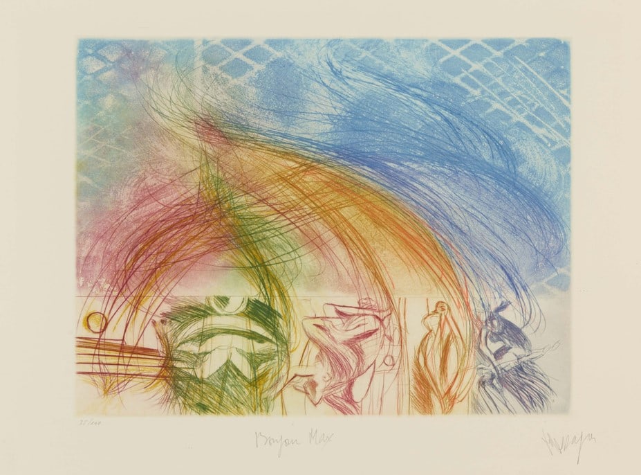 Jean Messagier - Lithograph from Bonjour Max Ernst: Artist: Jean Messagier Title: Lithograph from Bonjour Max Ernst Year: 1976 Dimensions: 26 in. by 19in. Edition: Numbered from the Rare Limited Edition of 100 Publis