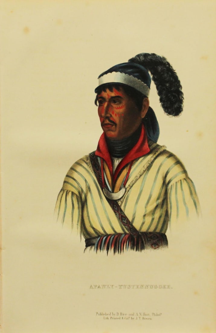 Charles Bird King - Apauly Tustennuggee: Artist: Charles Bird King Title: Apauly Tustennuggee Year: 1858 Dimensions: 10 1/2in. by 6 3/4in. Edition: From the Rare Limited Edition Publisher: D. Rice and A.N. Hart Philadelphia Suite: History