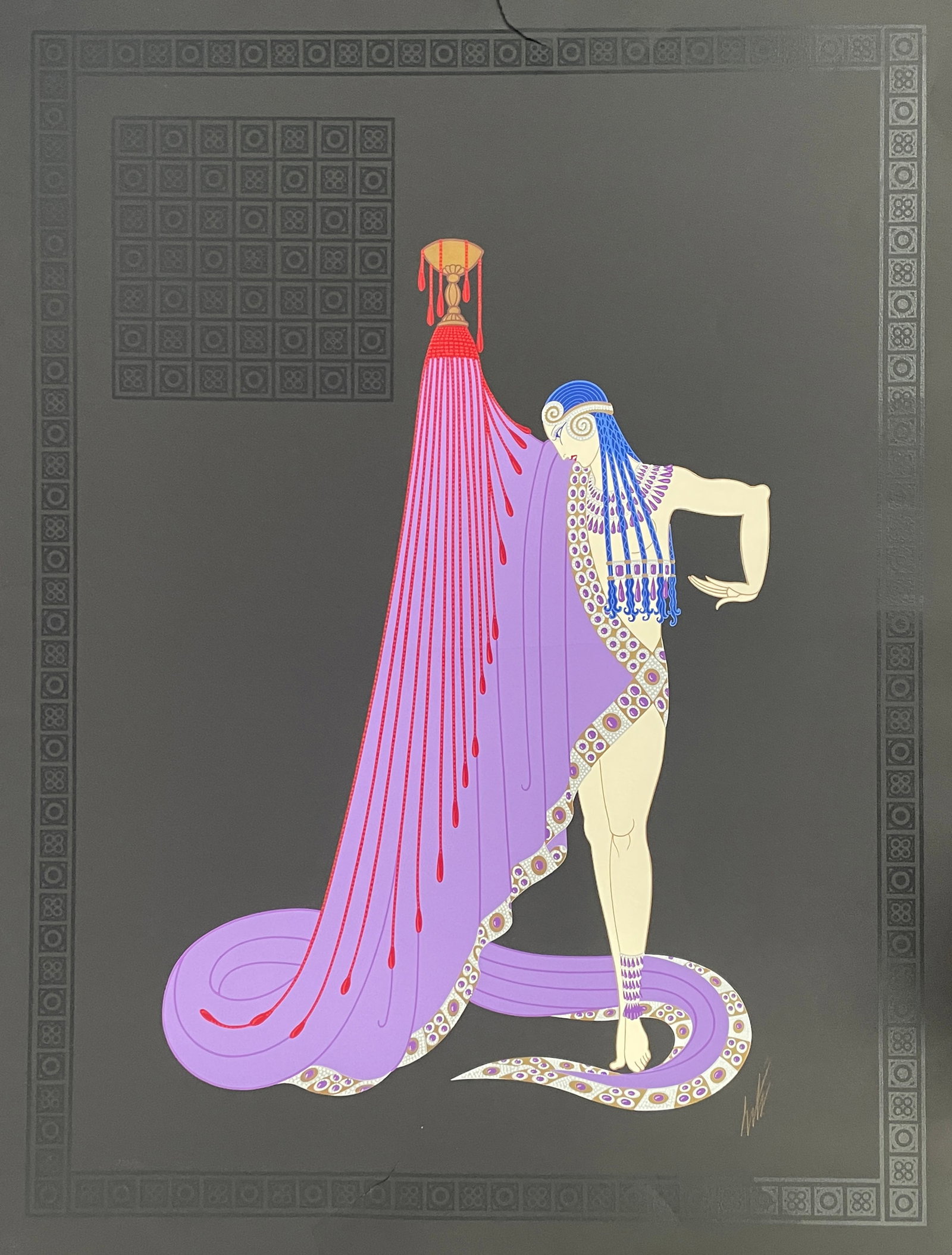 Erte - Slave of Salome: Artist: Erte Title: Slave of Salome Year: 1925 Dimensions: 33in. by 22in. Edition: From the limited edition of 300 Medium: Original embossed serigraph with foil