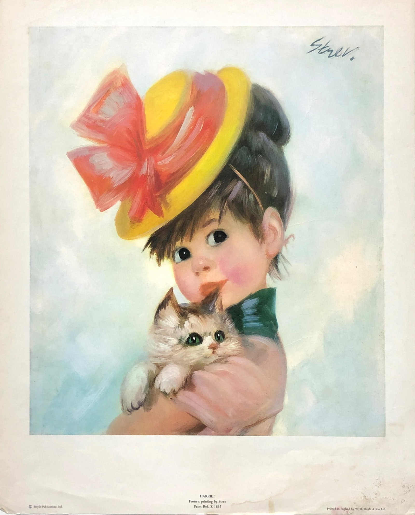 John Strevens - Harriet: Artist: John Strevens Title: Harriet Year: 1980 Dimensions: 17 1/2 x 20 3/8 in. Edition: From the rare limited edition Publisher: W.R.Royle Ltd. England Medium: Orignal Offset Lithograph Condition:
