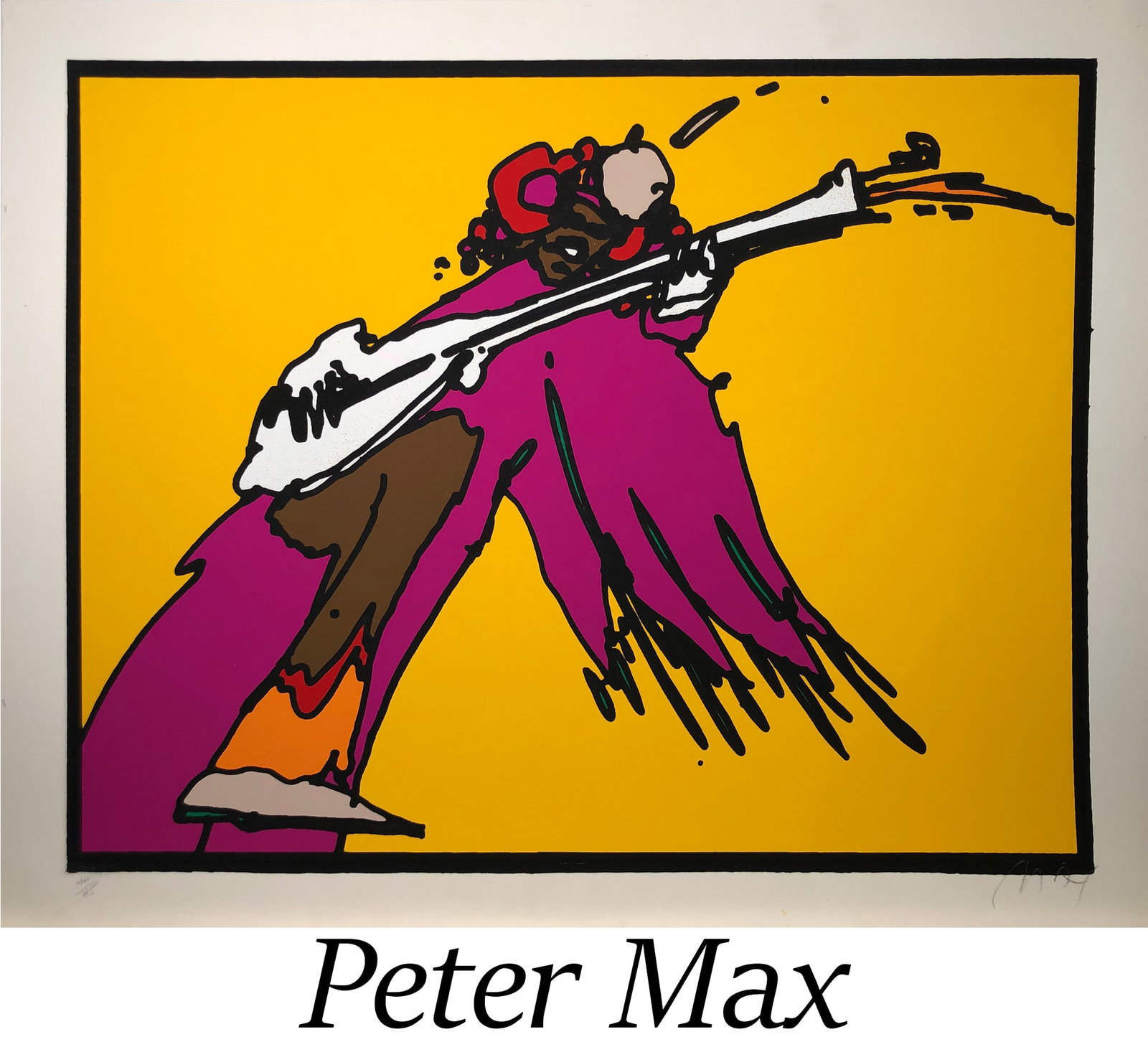 Peter Max - Jimi Hendrix: Artist: Peter Max Title: Jimi Hendrix Year: 1997 Dimensions: 28 1/2 x 22 1/2 in. Edition: Numbered from the rare limited edition of 45 Medium: Original silkscre